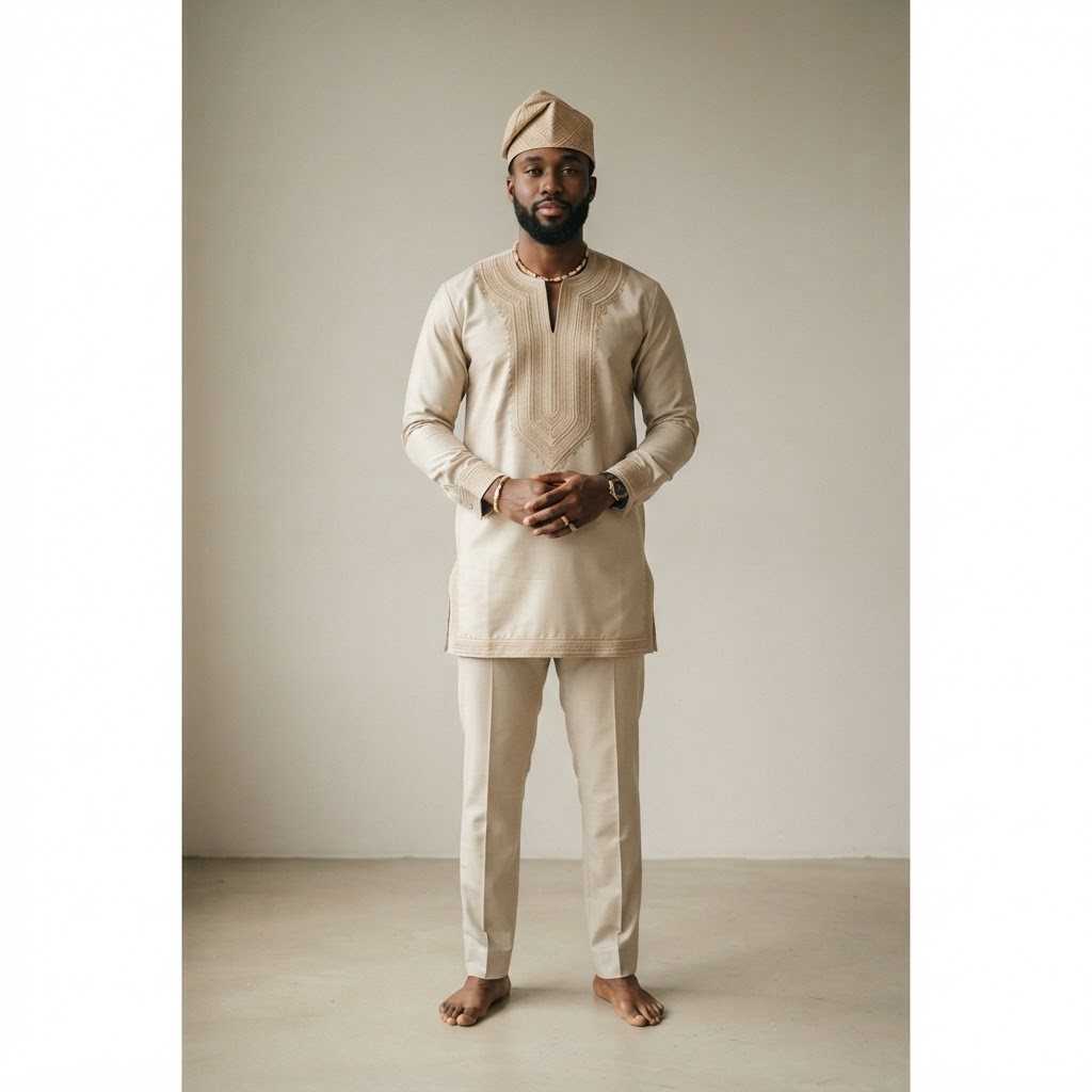 Ensemble Homme Bazin Brodé DMK